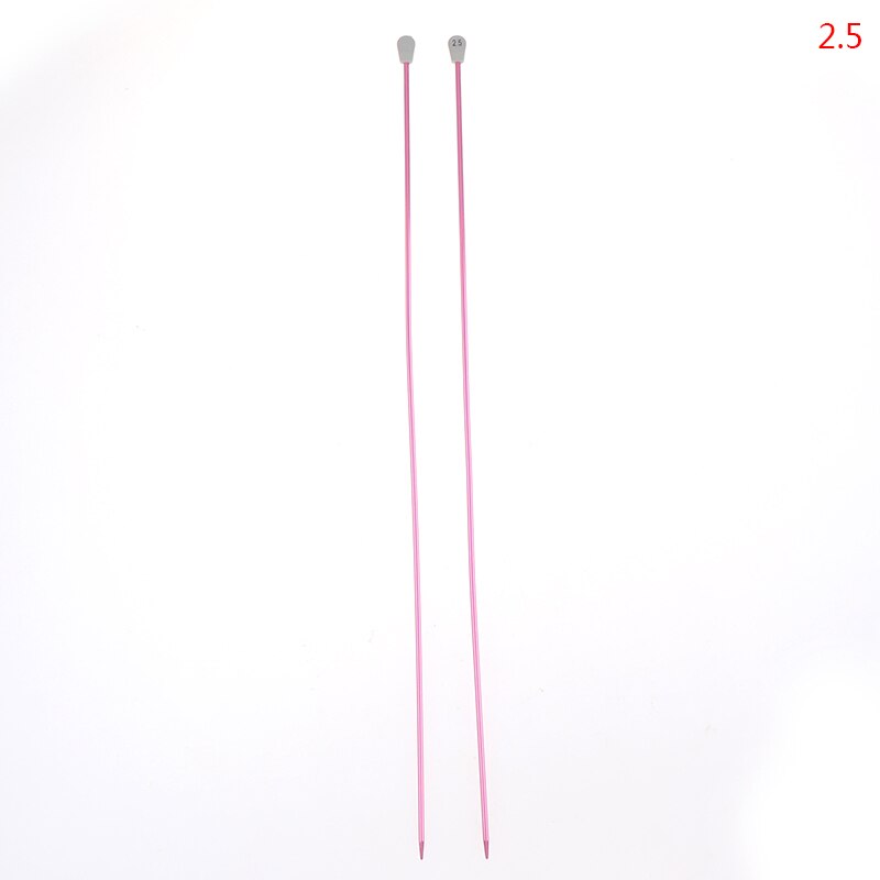 2 stuks/set enkelpuntige breinaalden spelden rechte aluminium diy weefgereedschap lange trui sjaal naald: B