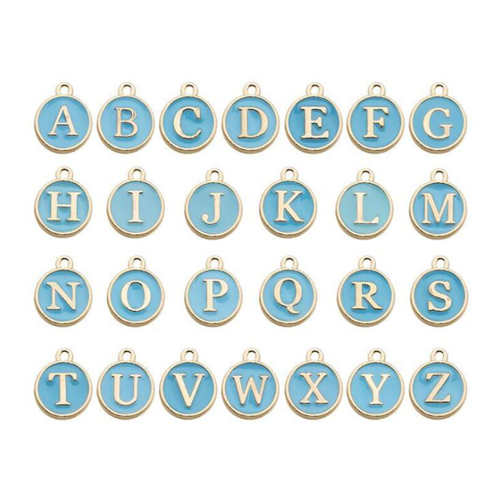 Juego de colgantes con letras del alfabeto de A-Z para mujer, pulsera y pendientes hechos a mano, accesorios para hacer joyas, suministros, 12mm, 1 Juego: Caqui