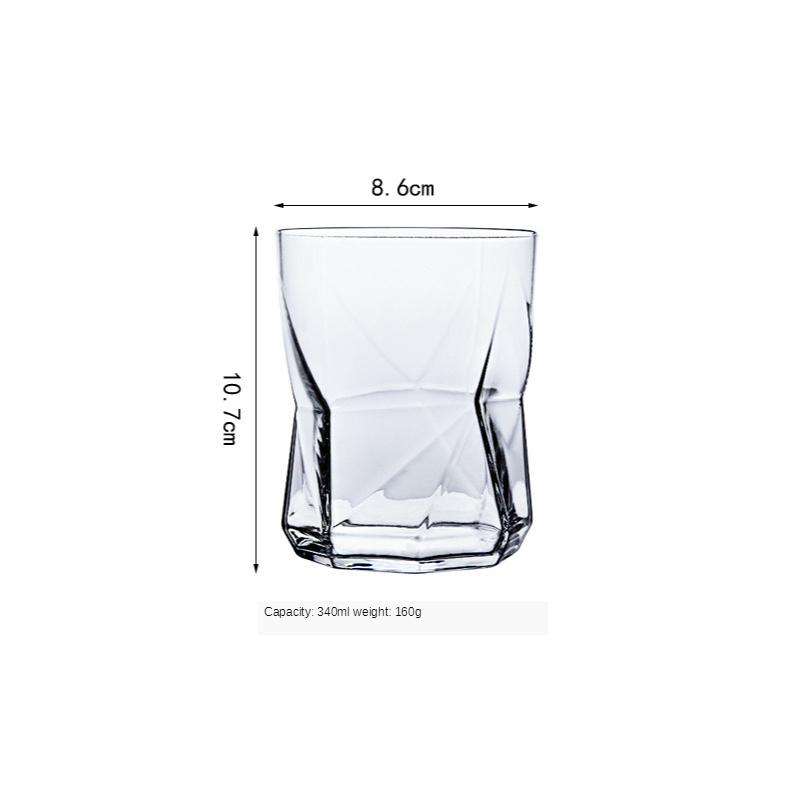 Nordisk whisky geometrisk kopp hushålls snapsglaskopp färgglad juice vinkopp genomskinlig mugg whisky ölglas gafas verre: Genomskinlig mitt