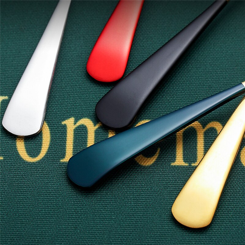 304 Stainless Steel Round Spoon Coffee Dessert Spoon Ice Cream Dinner Tableware Afternoon Tea Dessert Spoon