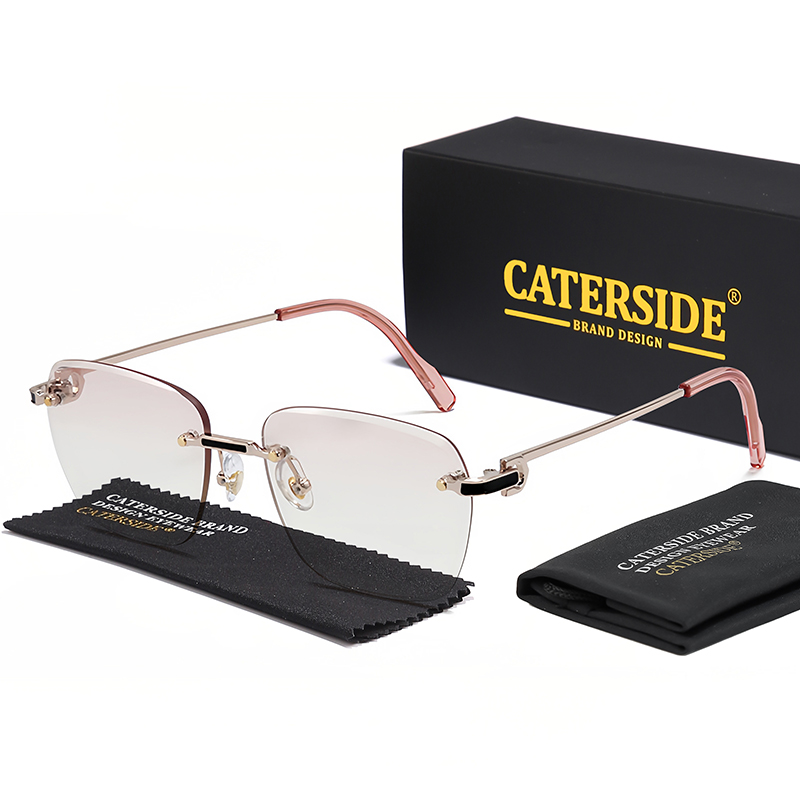 CATERSIDE pilote sans monture lunettes De Soleil hommes dégradé lunettes De Soleil femmes rétro affaires Shopping UV400 Lunette De Soleil Homme: Bourgogne