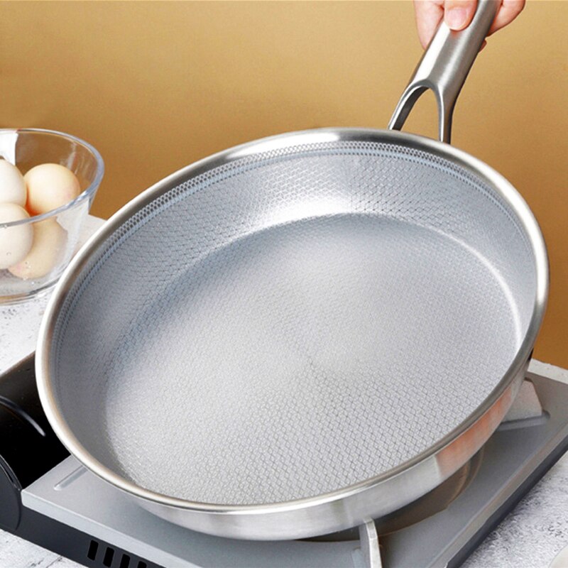 Nonstick Frying Pan 316 Stainless Steel Pan Kitchen Fried Steak Pot Wok Electromagnetic Furnace General