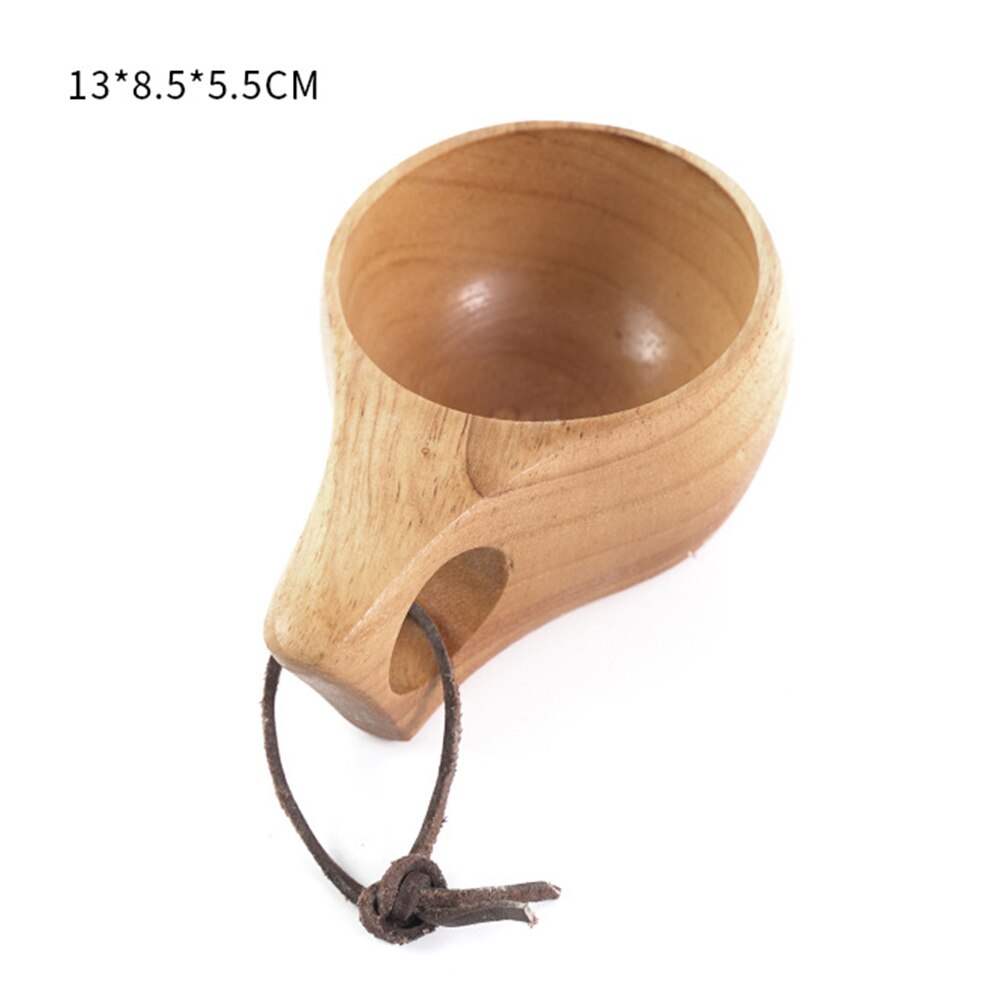 Taza de café portátil con mango de madera, gancho de cuerda de cuero de dos agujeros para zumo, taza de té de la leche, tazas de agua de cocina de protección medioambiental: A4