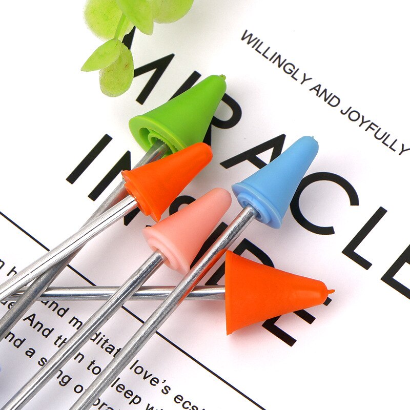 10 kpl satunnaisen väriset kumikartio neulepuikkojen korkin kärjet silikonipistesuojat neulomiseen ompelutarvikkeet 19mm*12mm