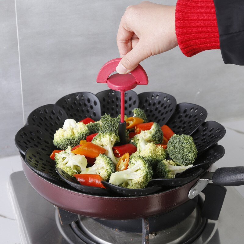 Keuken Fruit Stoomboot Mand Draagbare Lotus Soort Intrekbare Vouwen Rack Koekjes Plank Kookgerei Bakken Tray Stand Schotel Stoomboot