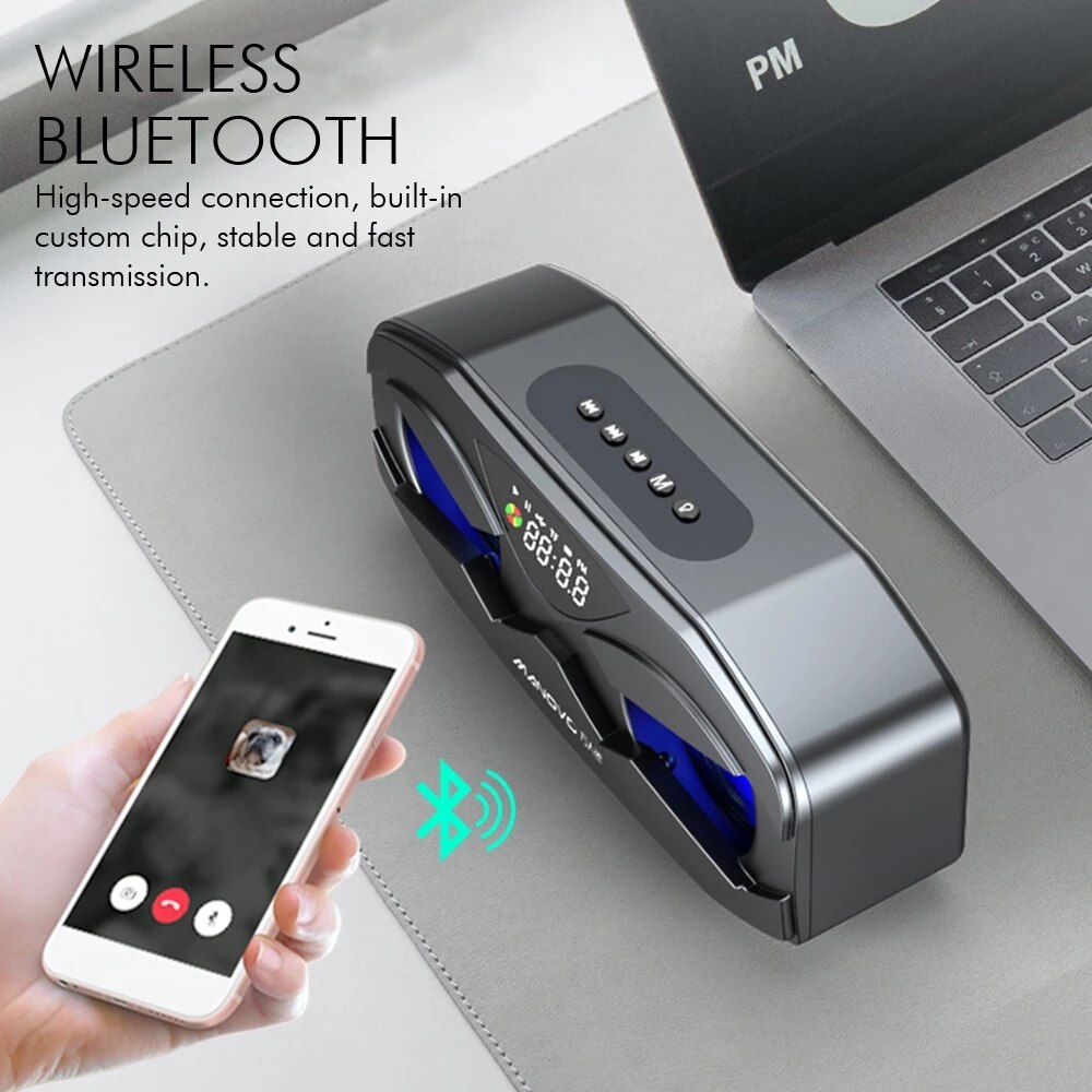 M8 Cool Robot Bluetooth Speaker LED Rhythm Flash Wireless Loudspeaker FM Radio Alarm Clock TF Card Support Subwoofer M5