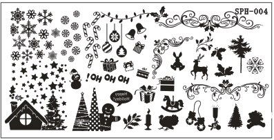 Placas de estampado para manicura, estampador con patrón de Navidad y Halloween, imágenes de uñas, plantilla de manicura, herramientas de arte de uñas: SPH004