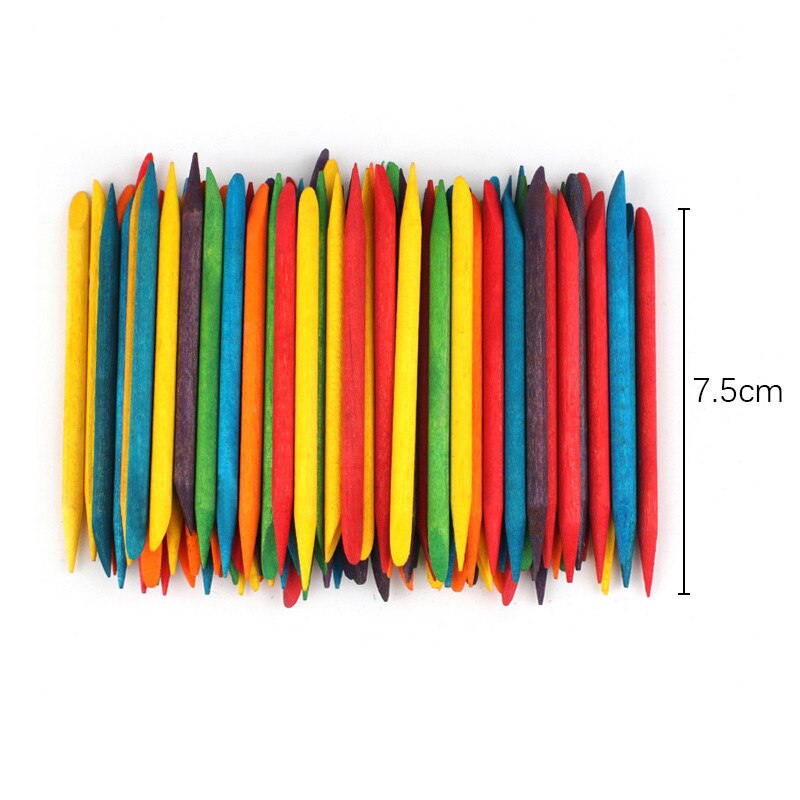 50 Stück Nagelhautstäbchen Aus Orangenholz – Doppelseitig (spitz & Flach), 11 Cm Lang