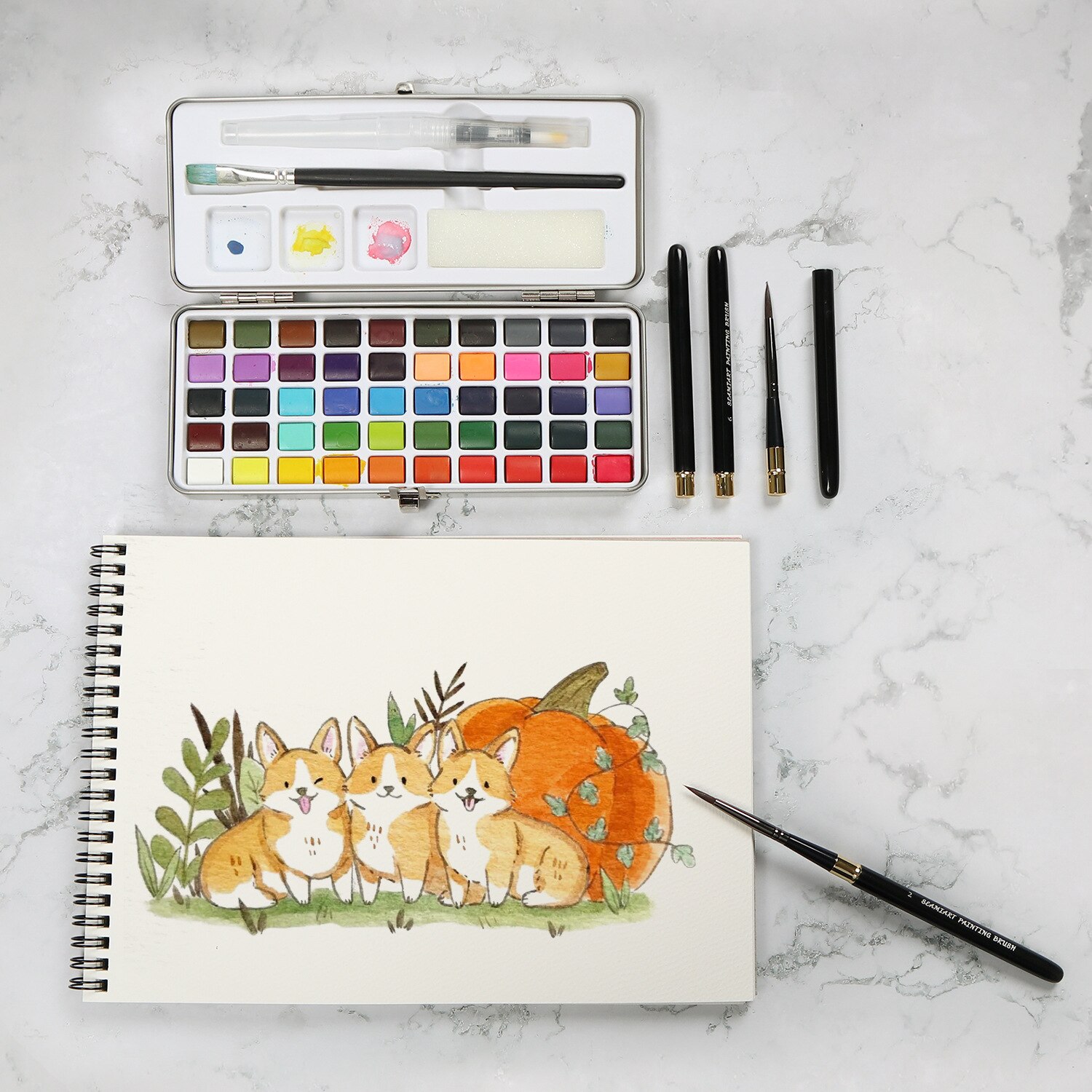 1PC Eichhörnchen Haar Pinsel Tragbare Kunst Malerei Pinsel Künstlerische Aquarell Pinsel Für Öl Zeichnung Kunst Liefert