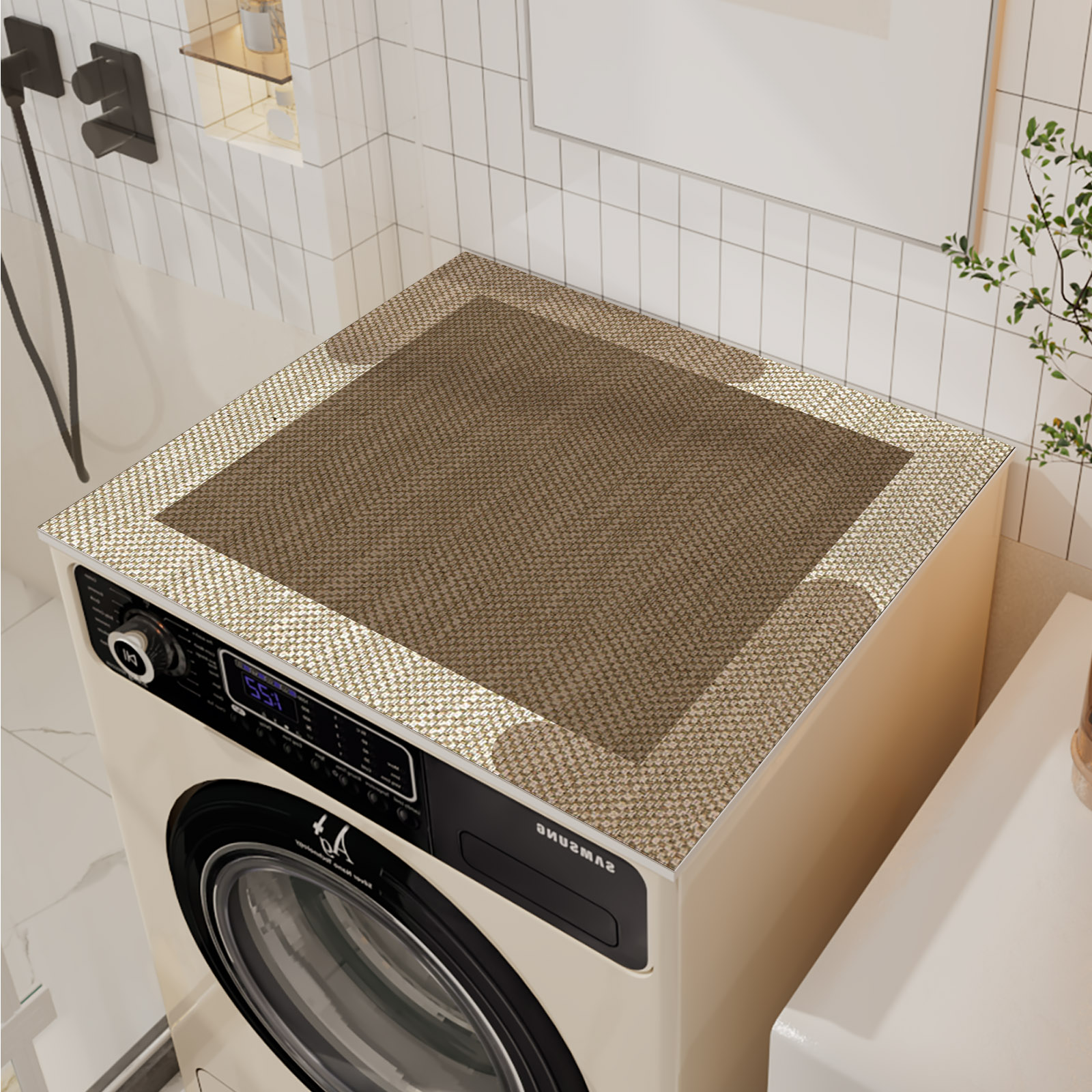 Retro Washing Machine Cover Mat Cabinet Fridge Top Dust ProtectorDrain Pad Kitchen Dish Dry Mat Microwave Oven Cover