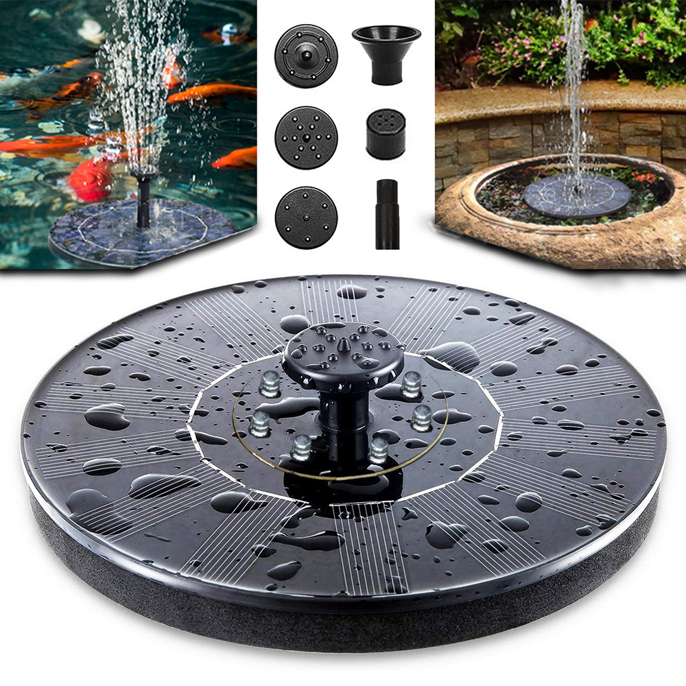 Mini Solar Water Fountain Pool Waterfall Fountain Garden Decoration Outdoor Bird Bath Solar Powered Floating Water Courtyard