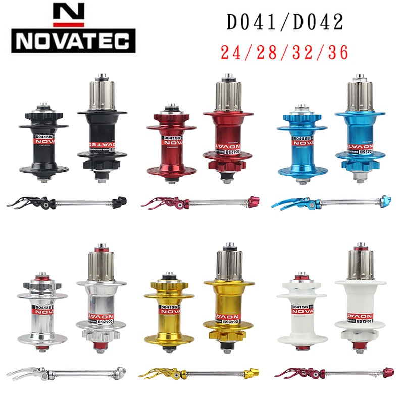 Novatec hub D041SB D042SB disc card brake MTB mountain bike hub bearing bicycle hubs 24 28 32 36 Holes 24h 28h 32h 36h 6 colors