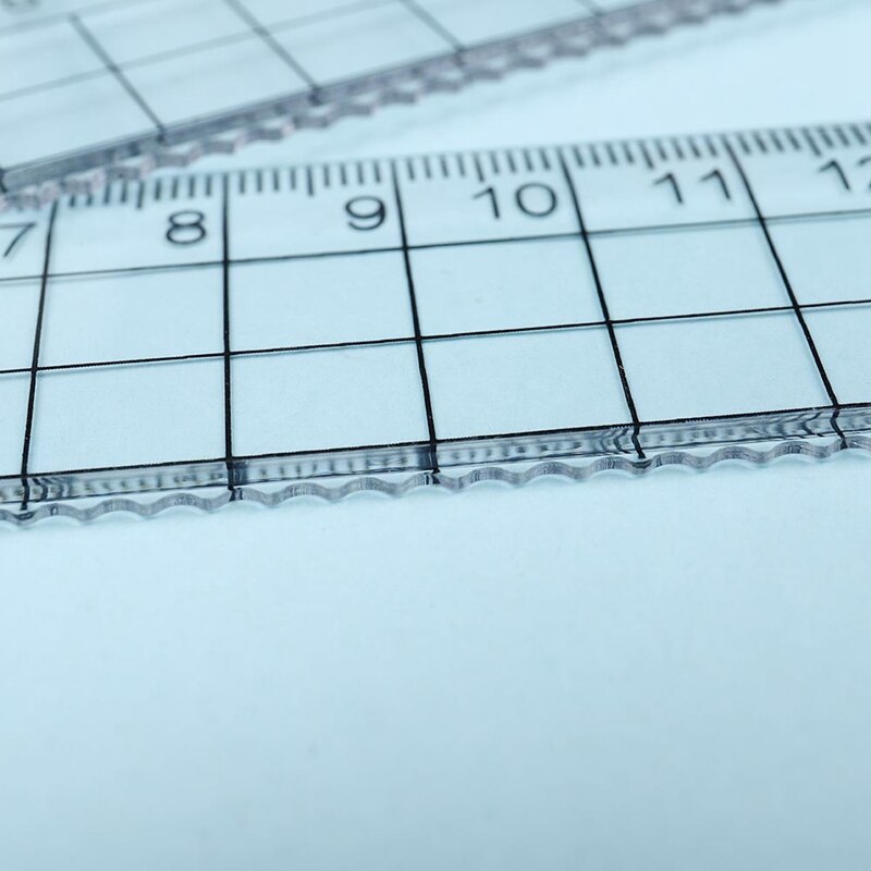 1PC Transparent Acrylic Simple Square Ruler 15cm 18cm 20cm Student School Office Grid Ruler Stationery Drawing Supplies