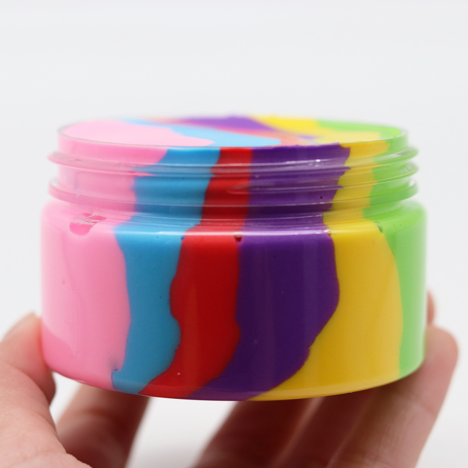 6 farbe Stress Relief Spielzeug Regenbogen Farbe Schleim Plastilin schleim Flauschigen Füllstoff Interessant Spielzeug Kinder Cookie Stop Stress Schleim