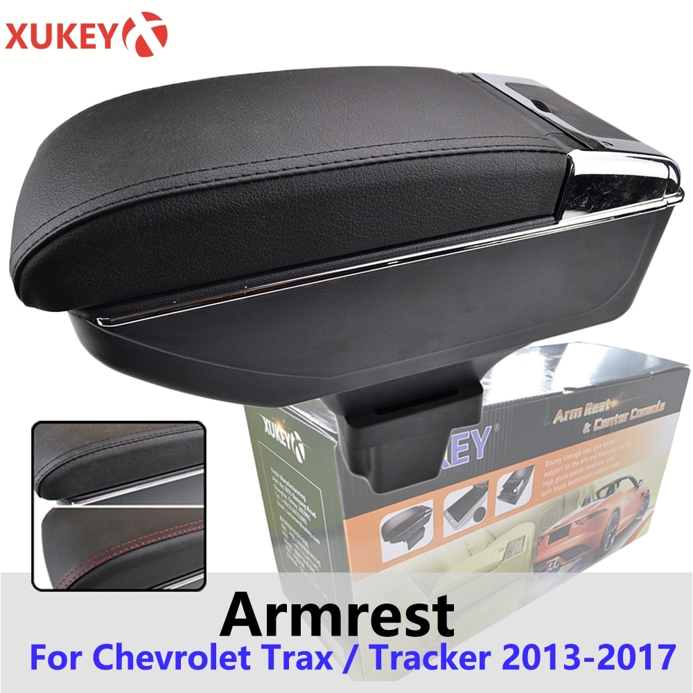 Xukey Centrale Armsteun Voor Chevrolet Trax Tracker Console Center Black Opslag Auto Styling Doos Asbak