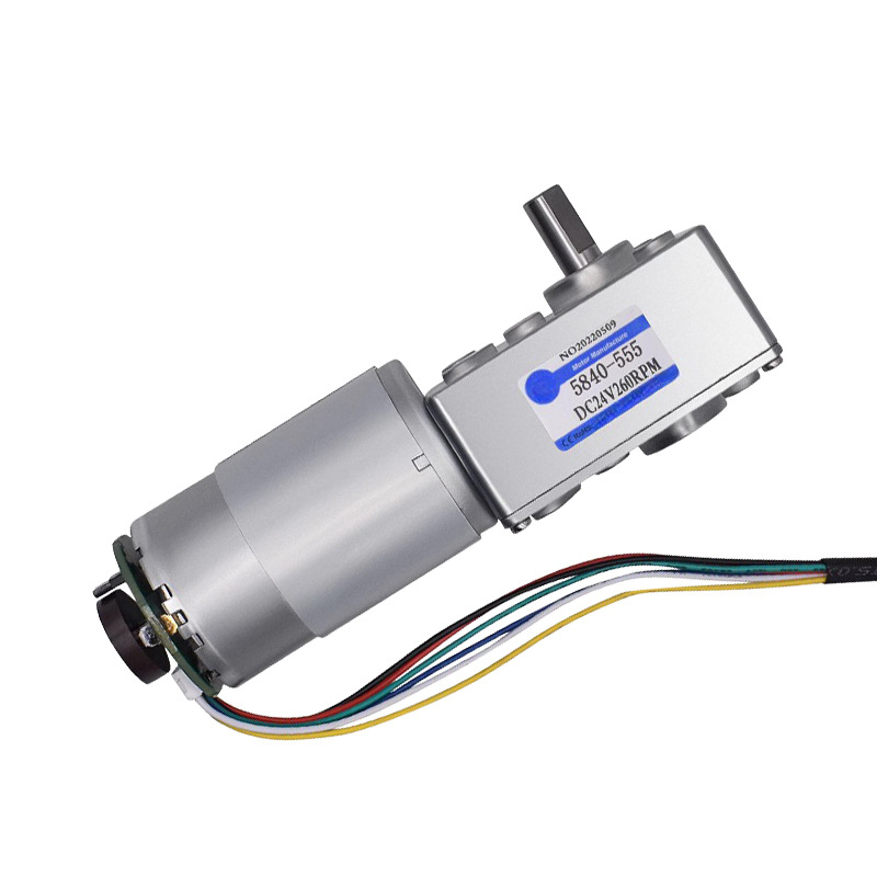 5840 555 dc schneckengetriebemotor 12v 24v vorwärts- und rückwärtsdrehzahl einstellbar selbsthemmender Turbo-schneckengetriebemotor-untersetzungsgetriebe
