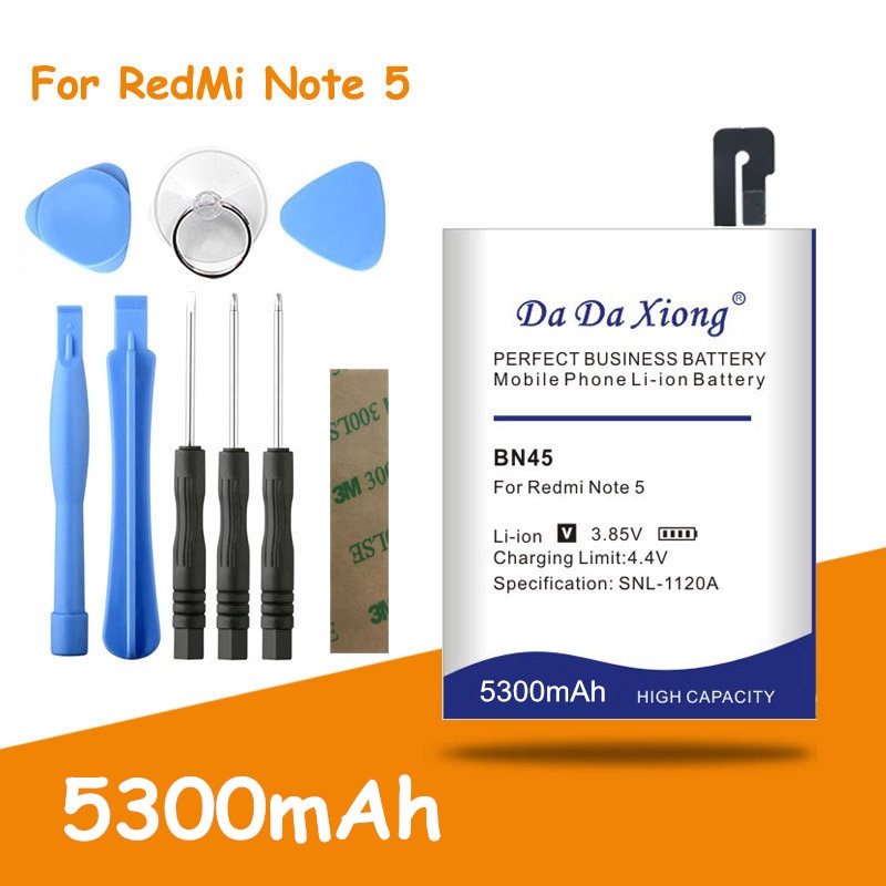 Hoge Capaciteit BN45 5300 Mah Batterij Voor Xiaomi Redmi Note 5 Hongmi Note 5 Vervangende Li-Ion Batterijen + Gratis Tools