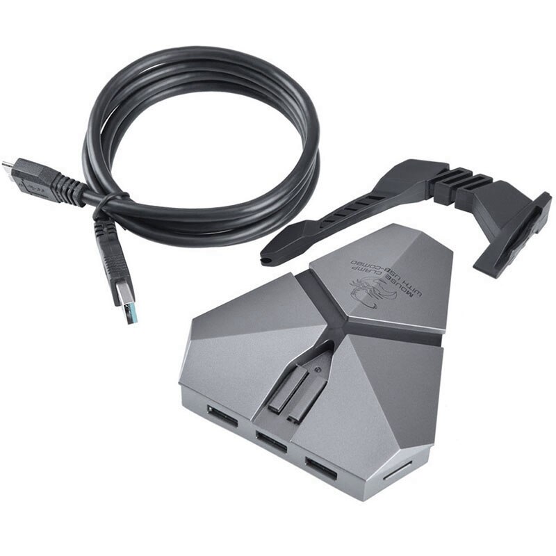 Multifunctionele usb 3.0 hub lezer gaming muis bungee koord clip muis draad houder computer verlengstuk splitter muisklem