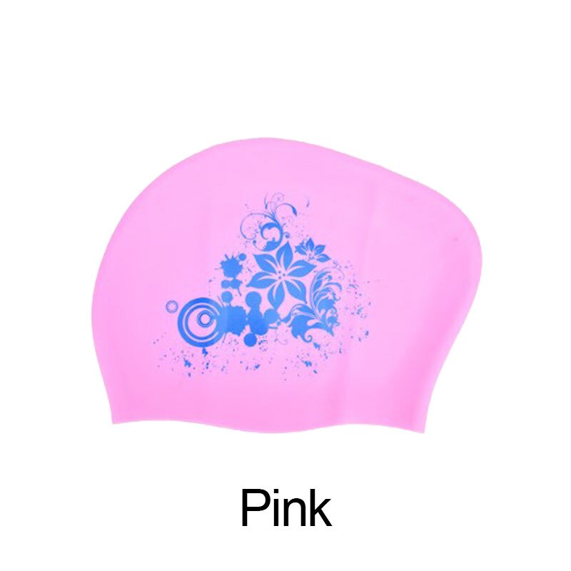 Silicone Swimming Cap For Long Hair Women's Waterproof Swim Caps Ladies Diving Hood Hat For Kids Garras Natacion Casquette: Pink