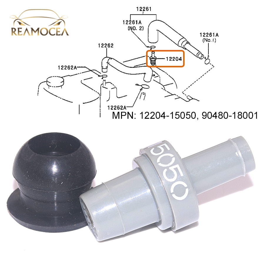 Reamocea 12204-15050 90480-18001 gummibilmotor pcv udluftningsventil gennemføringstætning passer til toyota corolla 1993-1996 1997 1.6l 1.8l