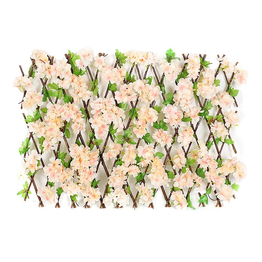 Valla retráctil telescópica de madera para decoración de jardín, decoración de hojas de flores, telescópica, retráctil: 5