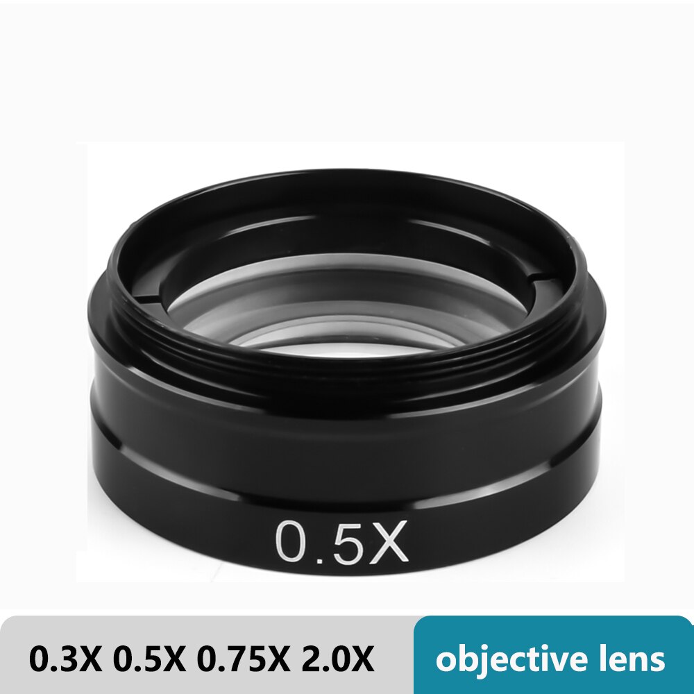 1X Protection Barlow Auxiliary Objective Glass Lens Soot 42mm For 200X 180X 130X C MOUNT Lens Industry Video Microscope Camera