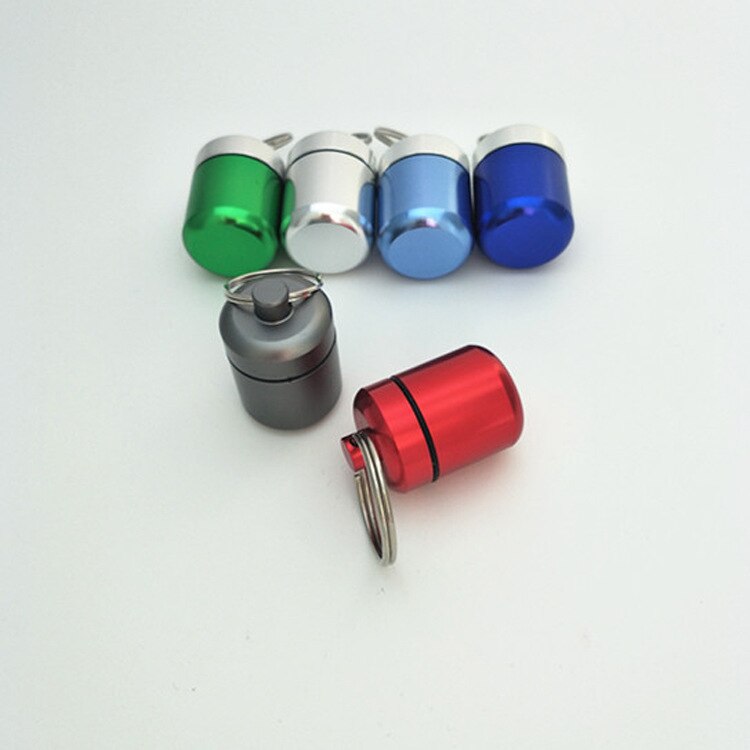 Pocket Pill Box Container Mini Portable Aluminium Pill Case Carry Bottle Case Hearing Protection Earplugs Box Keychain Outdoor