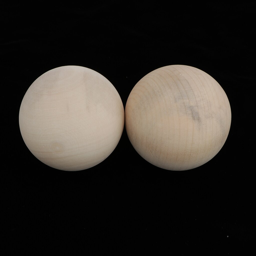 2 Pcs Natural Wooden Balls Beads Beech Wood Ball Hardwood Balls Solid 70mm