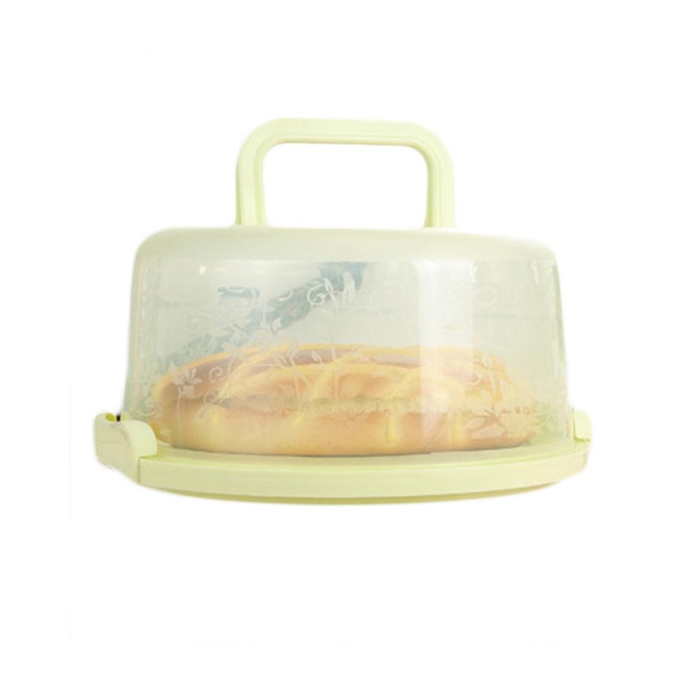 Portable Round Birthday Cake Dessert Fruit Storage Carrier Box Container Case: Light  Green