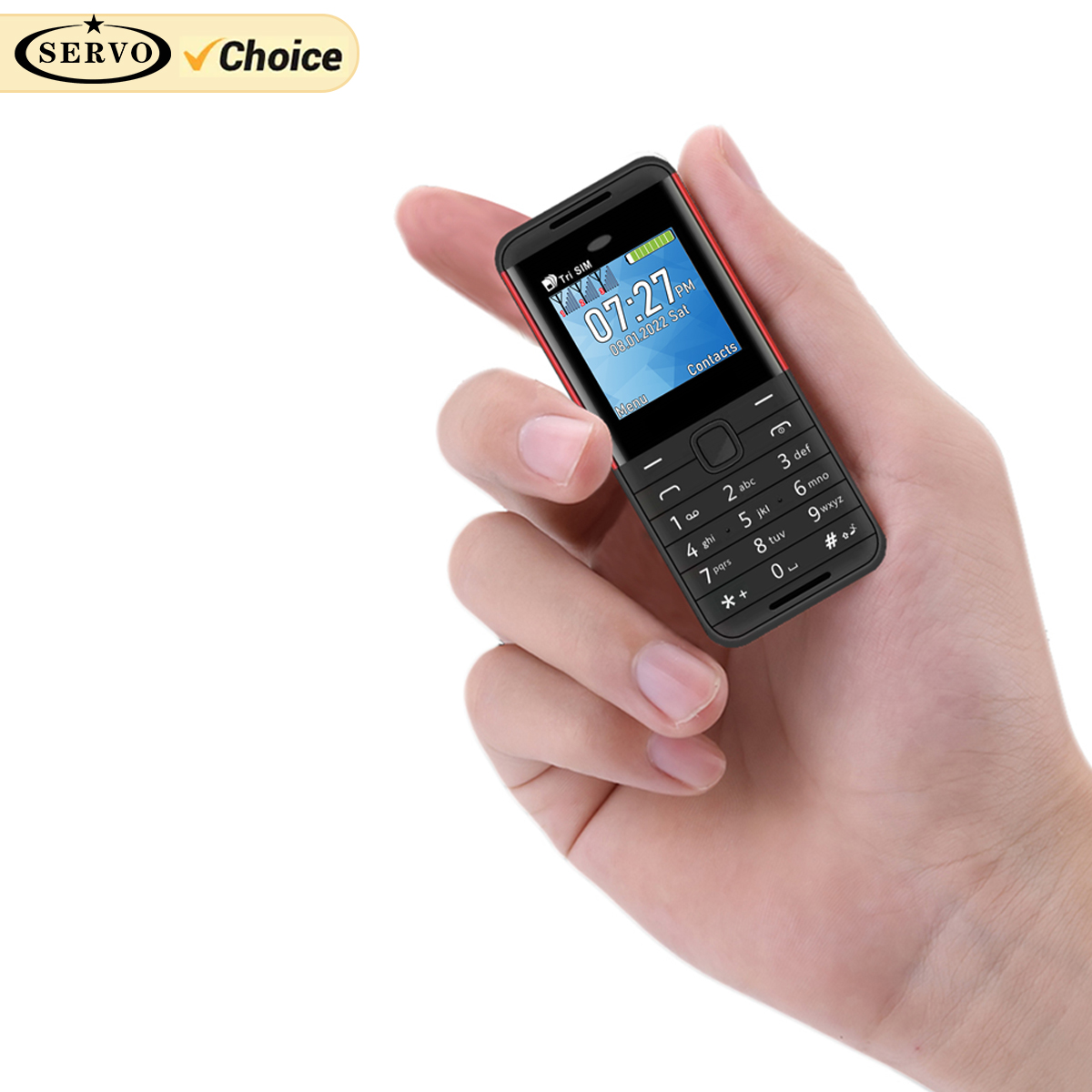 Servo  bm5310 3 sim-kort 3 standby mini-mobiltelefon automatisk opkaldsoptager bluetooth-opkald hurtigopkald magisk stemme 1.3 " mobiltelefon