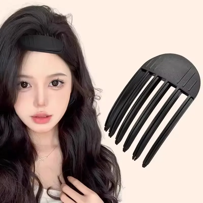 Pluizige haarspeld krullen pony clips haarwortels volumegevende haarclips dames krullen vaste vorm clip volume haarroller: Lichtgeel