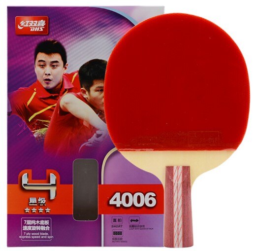 Raquetes de tênis de mesa dhs 4002 4006 com furacão de borracha 3, pips-em raquete conjunto ping pong bat paddle: 4006