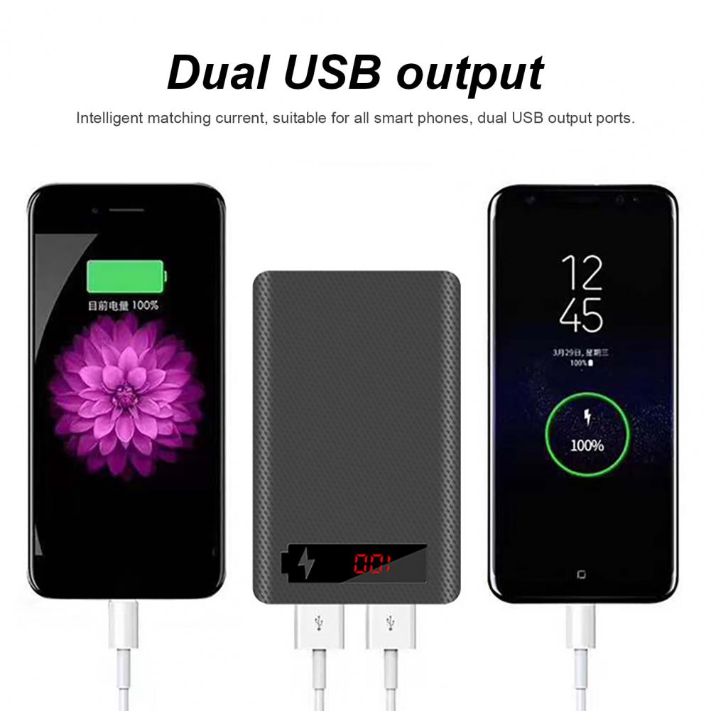 High Power Bank Shell Ergonomic Portable Charger Case Safe Intelligent Chip 5x18650 Power Bank Shell