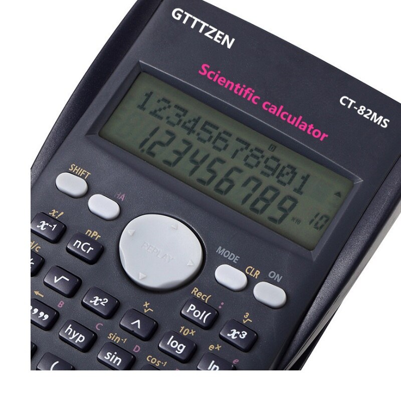 Handheld Compact Scientific Calculator 12 Digit 2-Line Large Display Statistics Mathematics Log with 240 Plus Fraction Function