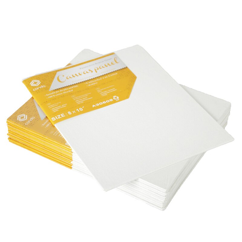 CONDA 20x25.4cm Canvas Panels Pack of 12 Artist Acid Free Canvas Board Oil Painting Board Art Supplies: Default Title