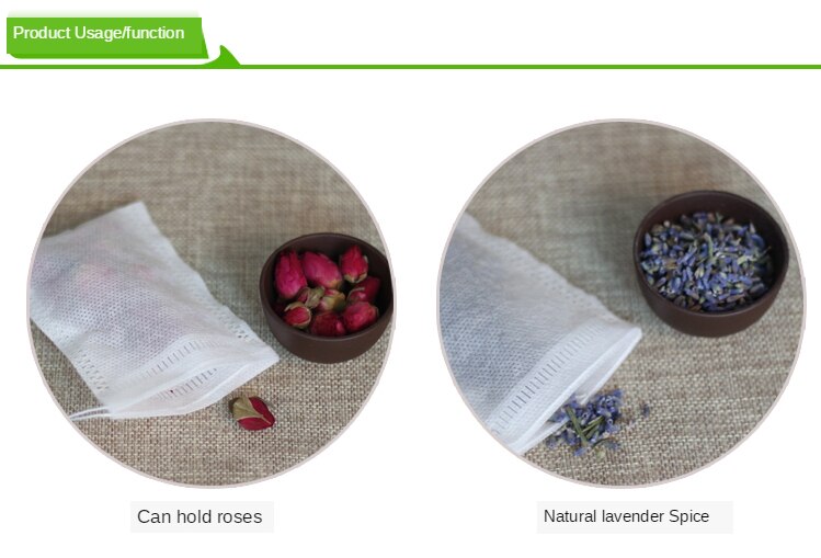 Bolsitas de té con cordón perfumado, bolsa vacía con filtro de sellado de 5x7CM, hierbas y especias utensilios para cocinar, 100 unids/lote