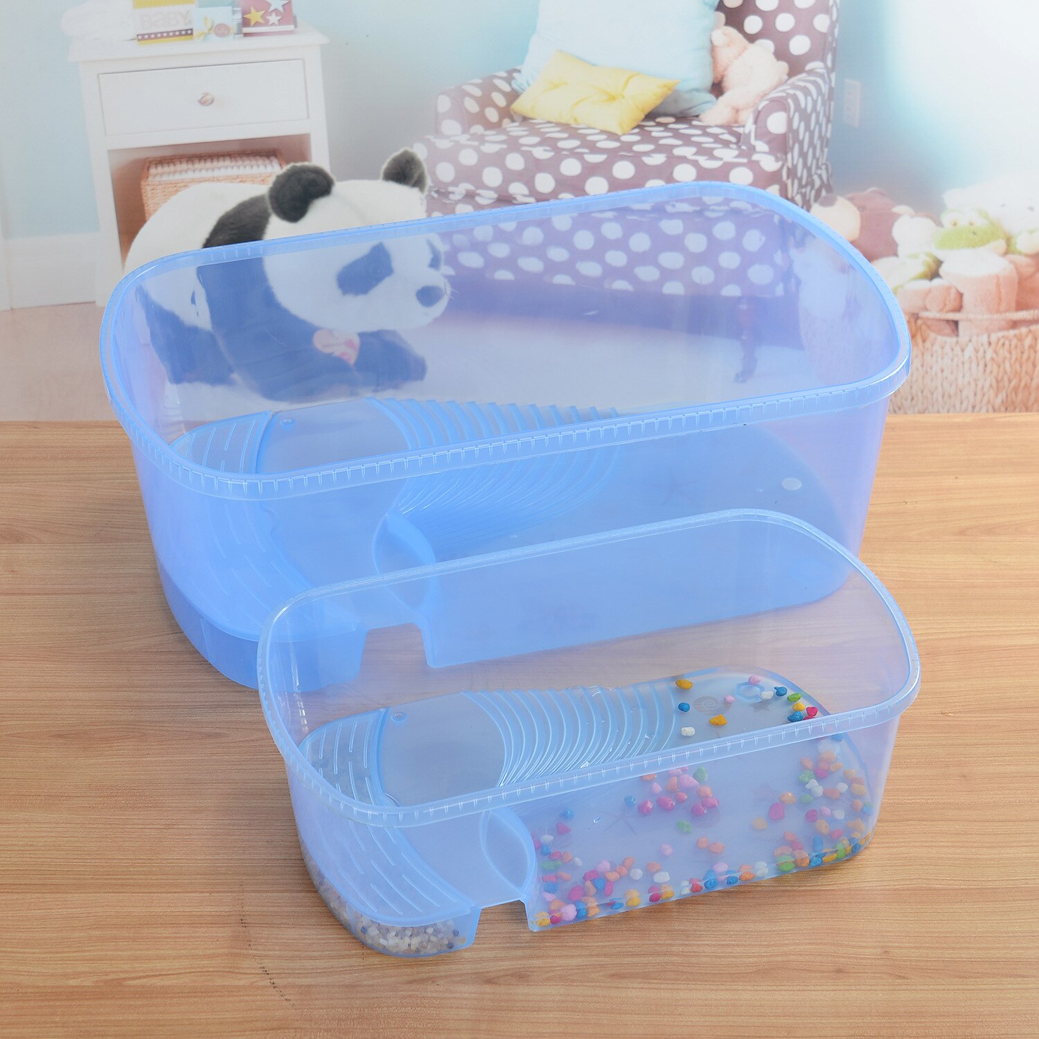 Turtle tank small turtle basin extra large fish tank with sunstand water tank turtle plastic turtle living feeding box box