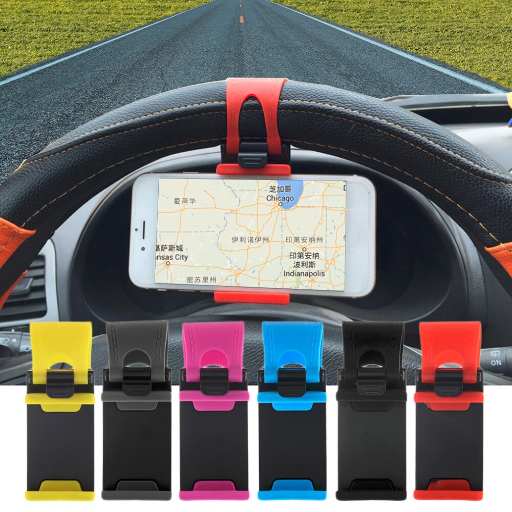 Auto Stuurwiel Clip Mount Houder Rubber Voor Iphone Voor Ipod MP4 Gps Mobiele Telefoon Houders Auto-Styling