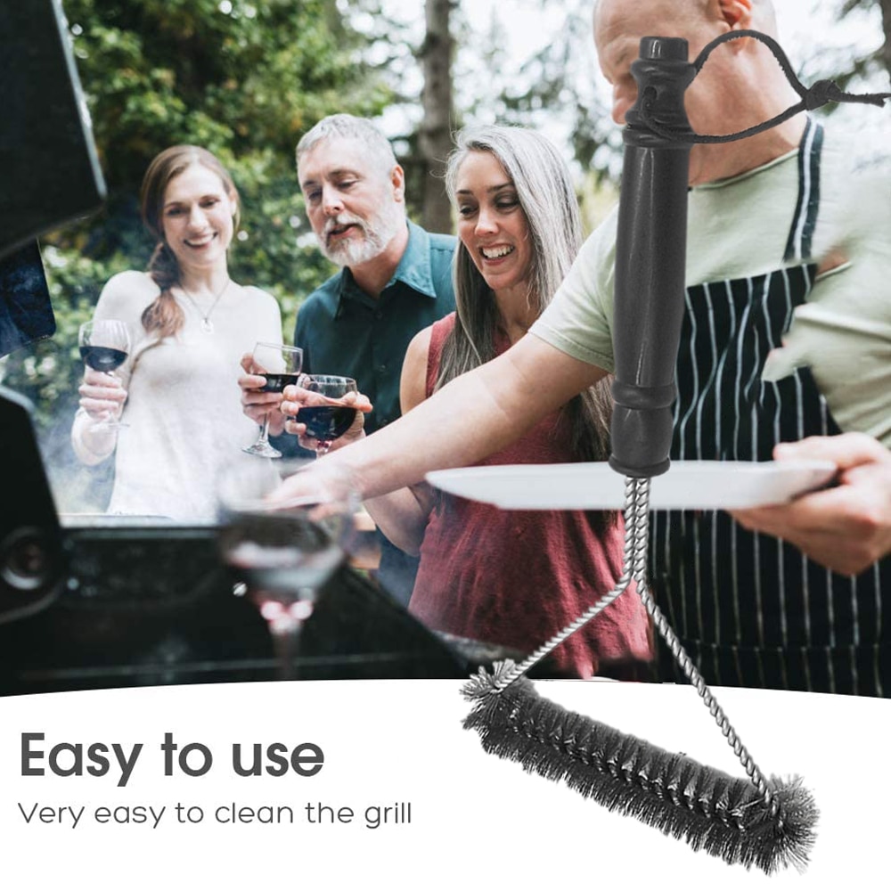 Kökstillbehör bbq grill grillsats rostfritt stål rengöringsborste grillprylar tillbehör borstar matlagningsverktyg