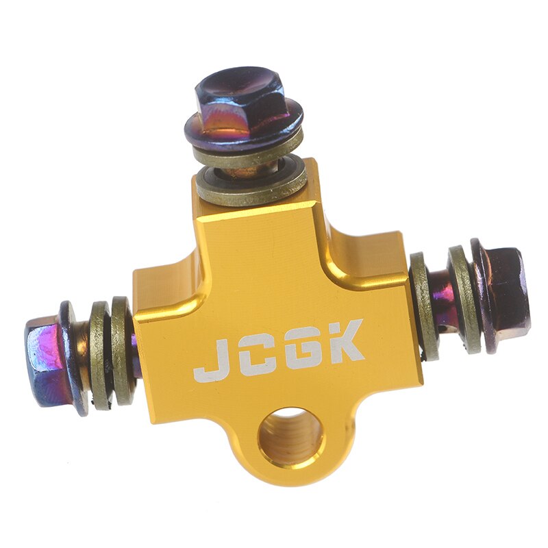 Hydraulic Brake Hose Pipe Tee Coupling Fitting Adapter Connector 3way ATV Bike: gold