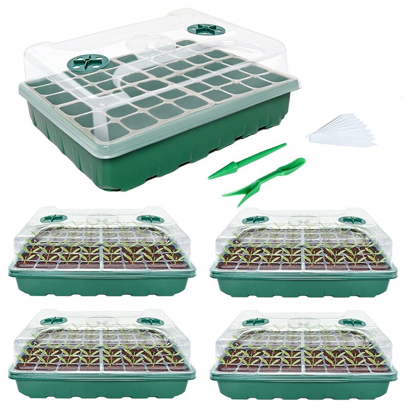 Best Seed Starter Tray Kit 5-Set Seed Starter Kit Seed Trays with Humidity Dome and Base Seed Germination Kit Seedling Tray: Default Title