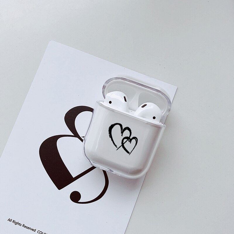 Soft Cute Air Pods Case For Apple Airpods Case Luxury Simple Love Transparent Airpods Case in Bluetooth Earphone Accessories