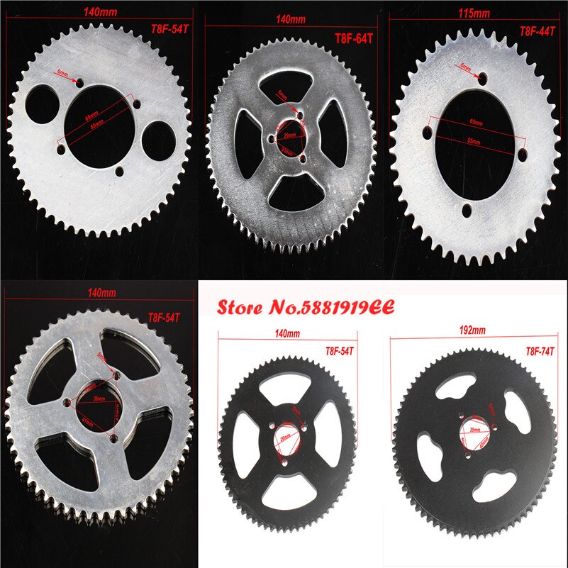38 44 54 64 74 tann 38t 44t 54t 64t 74t t8f 35mm bakhjul mini moto atv quad dirt pit pocket bike cross 47cc 49cc deler