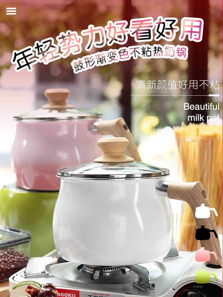 Liten kropp stor kapacitet japansk stil söt liten mjölkgryta slitstark non-stick beläggning minikruka lätt att rengöra