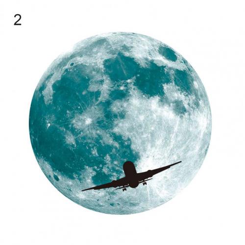 Fluorescerende Sticker Straling-Gratis Waterdichte Tl Decal Pvc 3D Fluorescerende Plafond Maan Sticker: 2