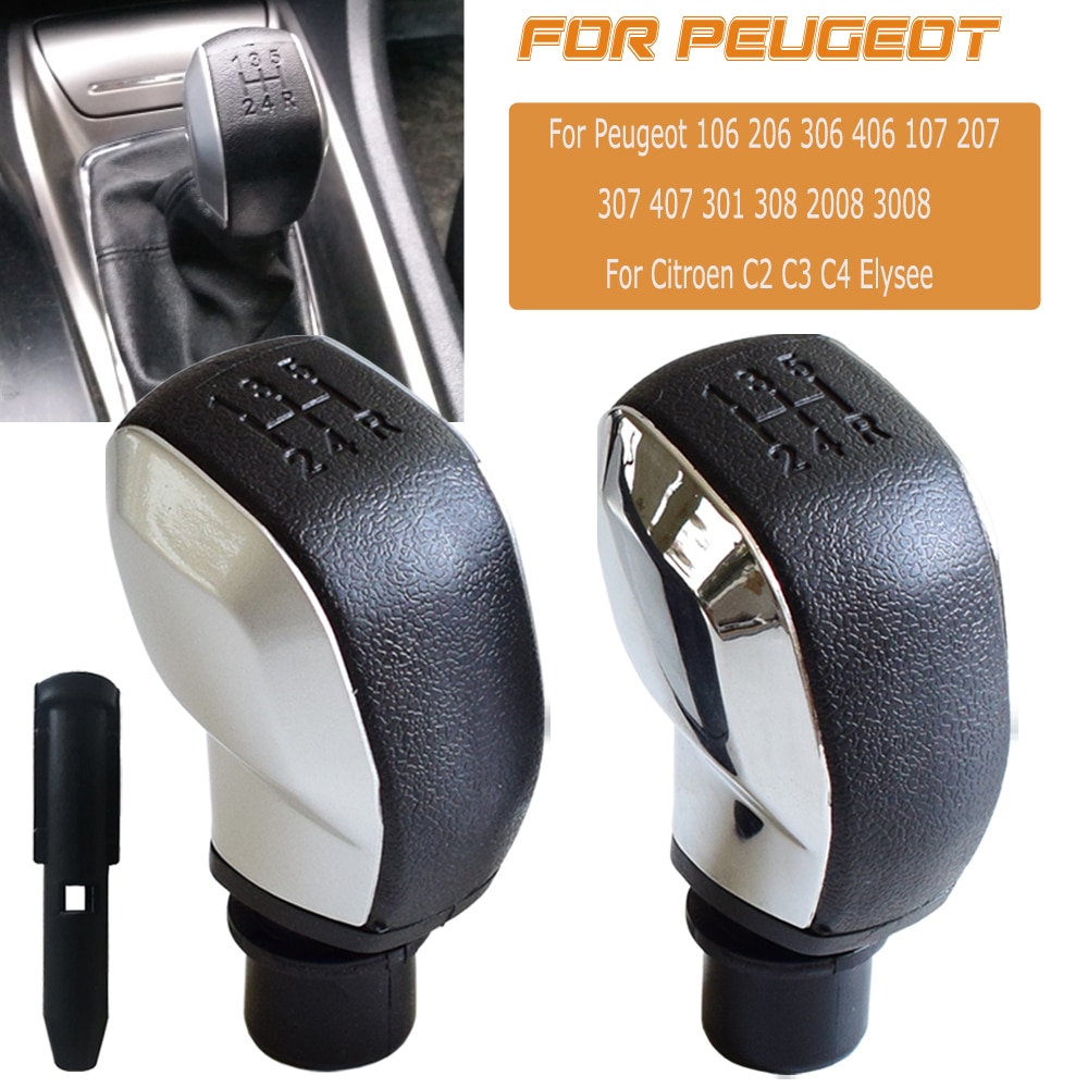 Perilla de palanca de cambios deportiva de 5 velocidades, accesorio para Peugeot 106, 206, 306, 406, 107, 207, 307, 407, 301, 308, , 3008, Citroen C2, C3, C4, Elysee