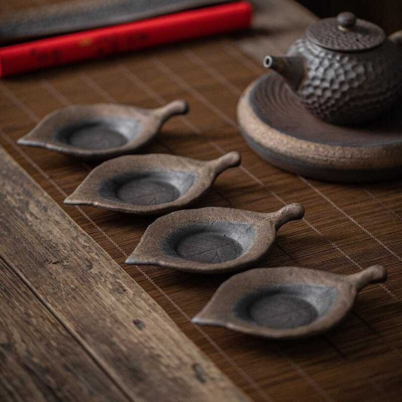 Chanshova chinese retro-stijl handgemaakte aardewerk kleine theekop schotel onderzetter theeservies accessoires theeservies china keramiek  h454