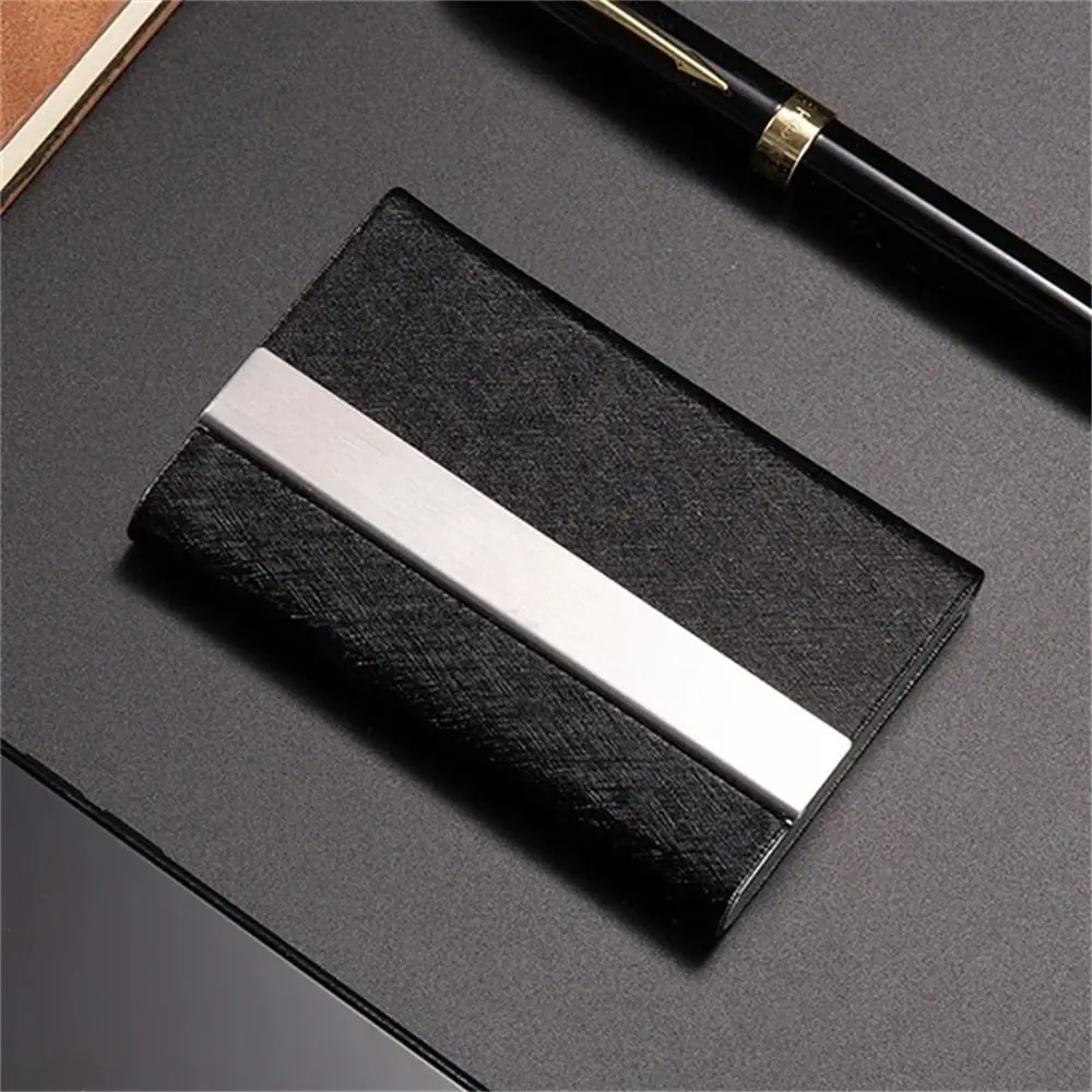 Rfid Credit Card Holder Men Wallets Bank Cardholder Case Luxury PU Leather Slim Thin Business Card Holder with Magnetic Buckle: wine red