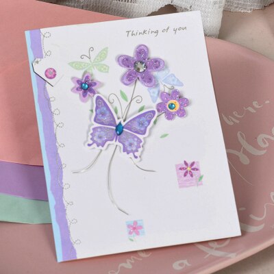 cute paper 3d handmade cards flower message cards greeting cards: MINI 0804 II 06