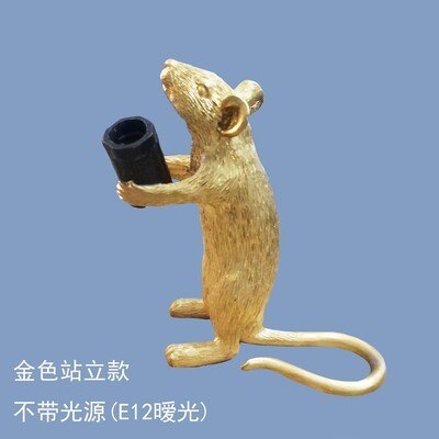 nordisch MODERNE LED TISCH LAMPE HADEMADE HARZ MAUS LAMPE NACHT NACHT LICHT SCHLAFZIMMER Dekor WEIß SCHWARZ Gold E12 STUDIE TISCH LAMPEN: Glod C